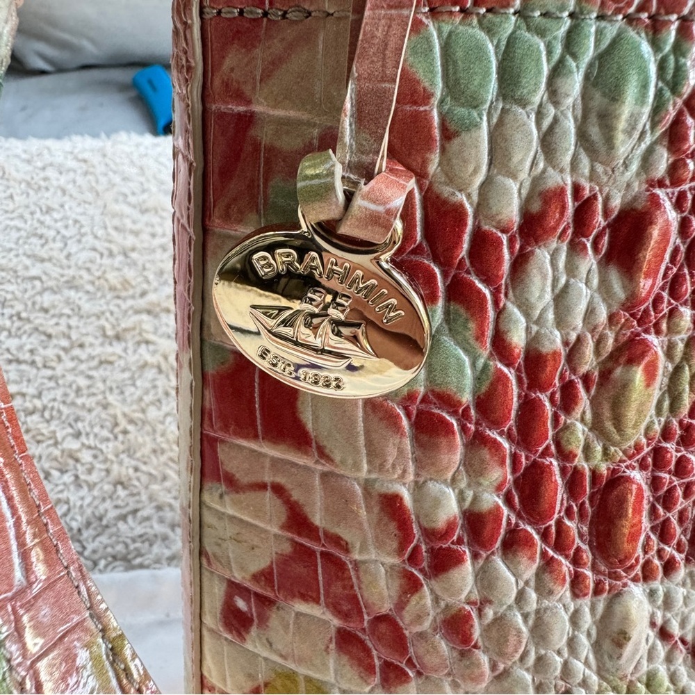 Brahmin Katie Jubilee Melbourne Multi Floral Embossed Leather Crossbody - Picture 6 of 6